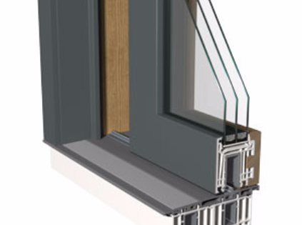 Finstral Hebeschiebetuer Lignatec KAB Holz Kunststoff Aluminium Schnitt